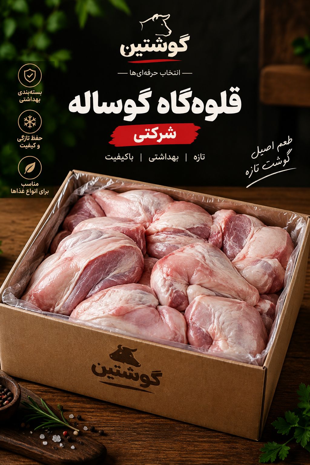 قلوه گاه شرکتی گوساله (کارتن بیست کیلویی)